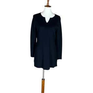 Brooks Brothers black extra fine merino wool sweater dress / tunic Size Large